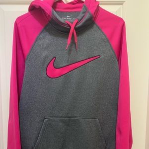 Pink and grey Nike hoodie